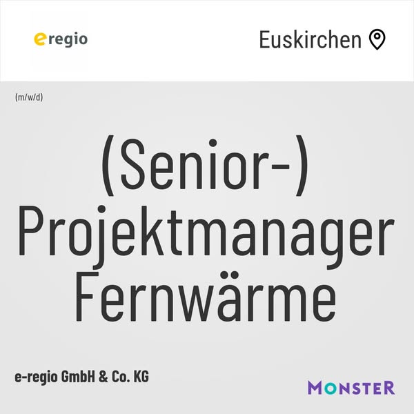 (Senior-) Projektmanager Fernwärme